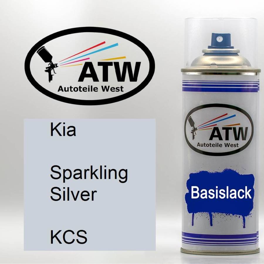 Kia, Sparkling Silver, KCS: 400ml Sprühdose, von ATW Autoteile West.
